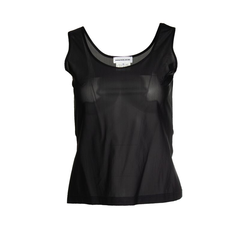 Mugler, Sheer Top In Black